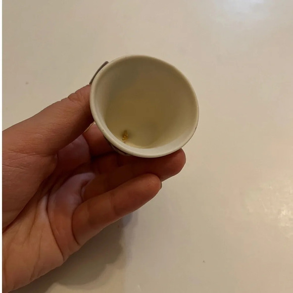 1992 Good Luck Bell Signed Floral Hand Painted Ceramic Unglazed - Picture 6 of 9